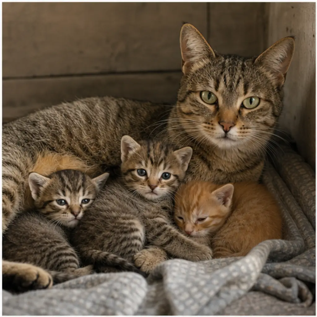 Кошка с котятами во сне